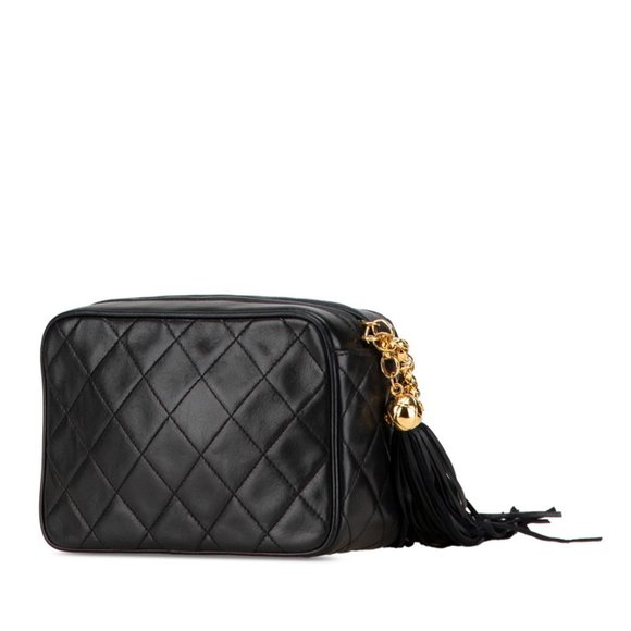 CHANEL Matelasse Coco Mark Chain Shoulder Bag Black Lambskin - Picture 2 of 9